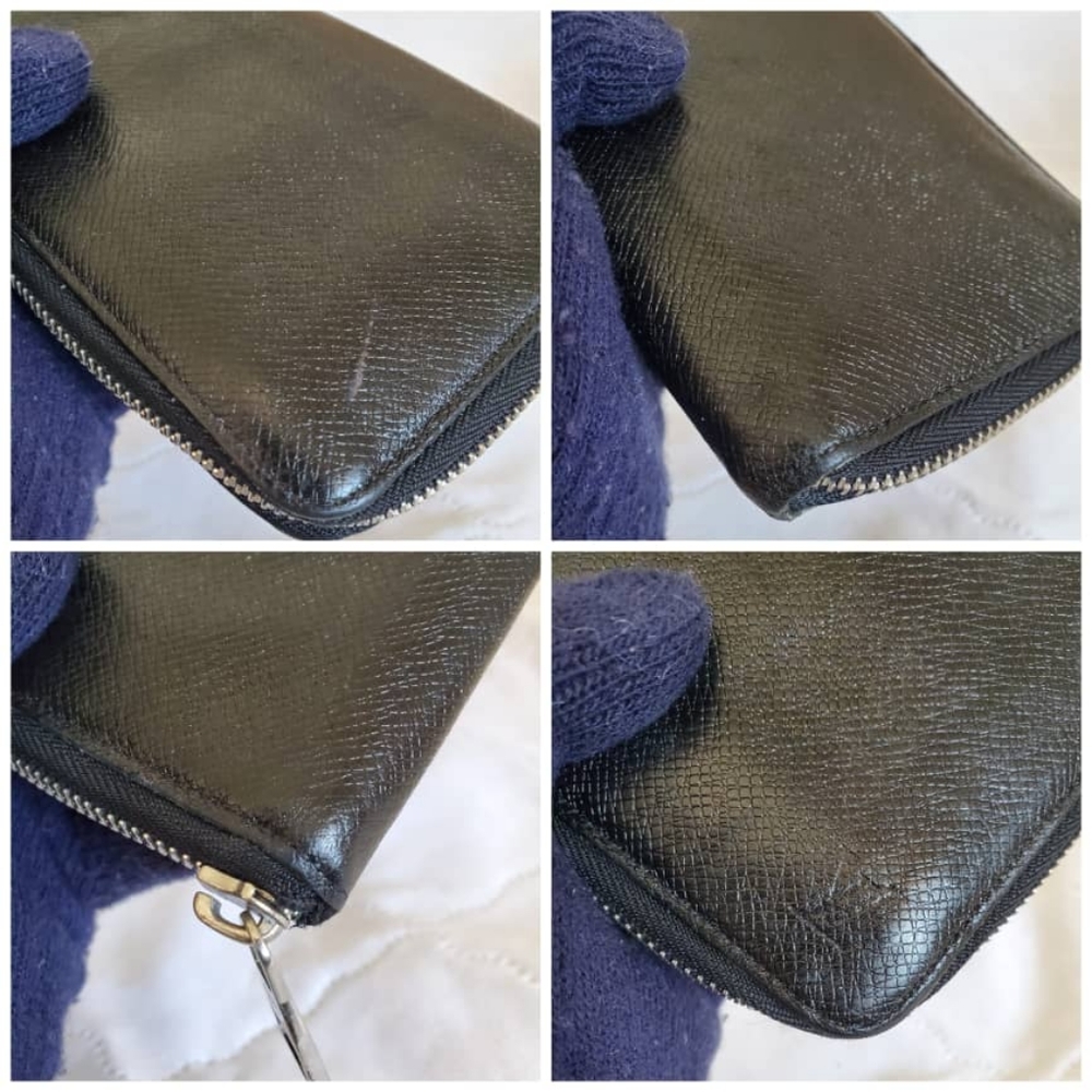 SOLD***Authentic LOUIS VUITTON Ardoise Taiga Zippy Vertical… - Picture 6 of 10
